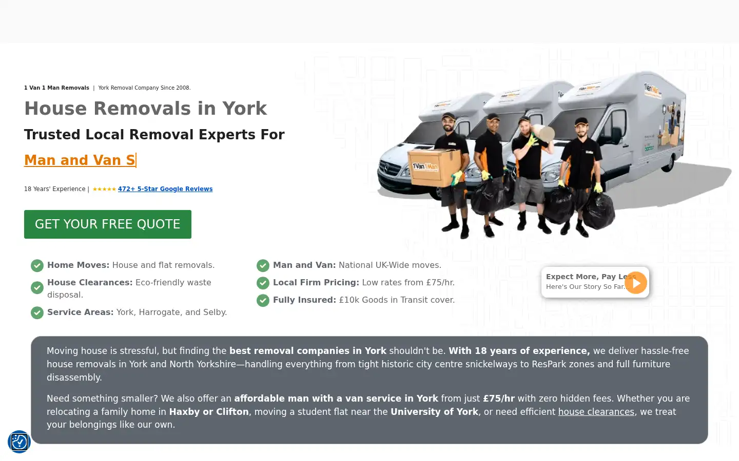 Screenshot of 1van1man.com