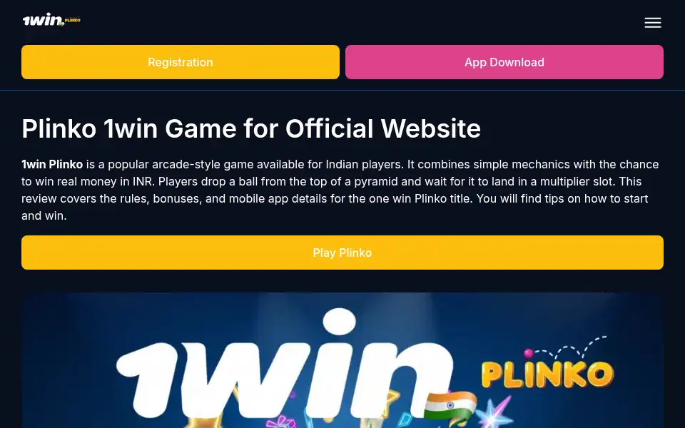 Screenshot of 1win-plinko.in.net
