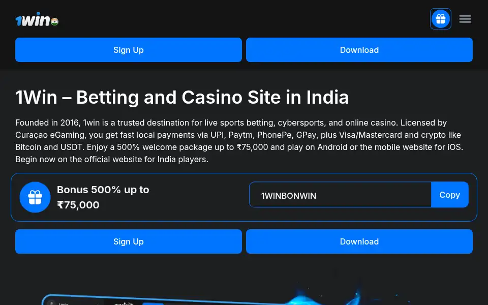 Screenshot of 1win-pro.net