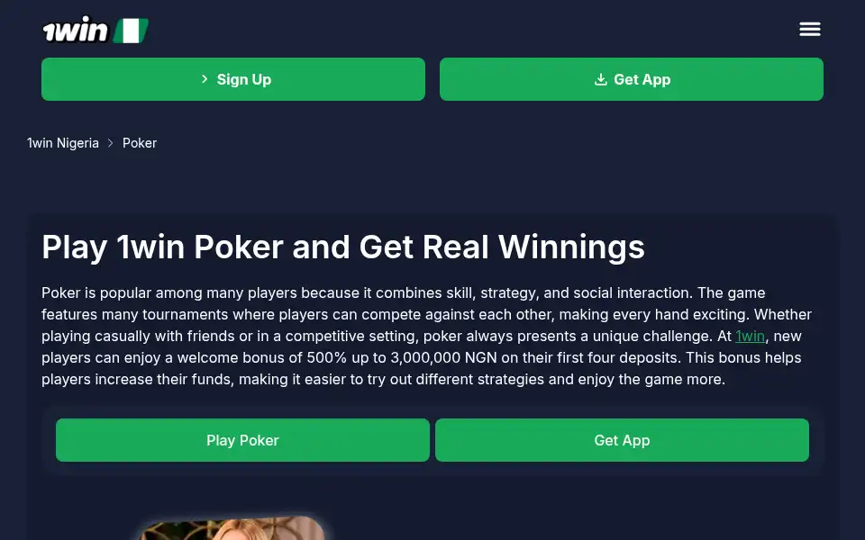 Screenshot of 1winbet.net.ng