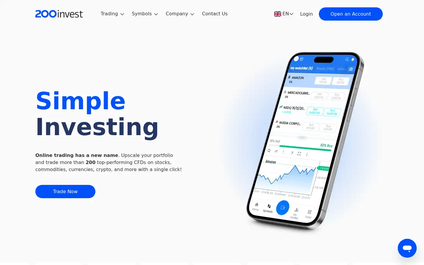 Screenshot of 200invest.com