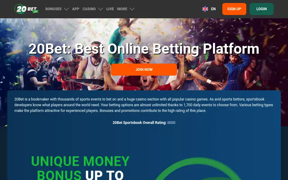 Screenshot of 20bet.org