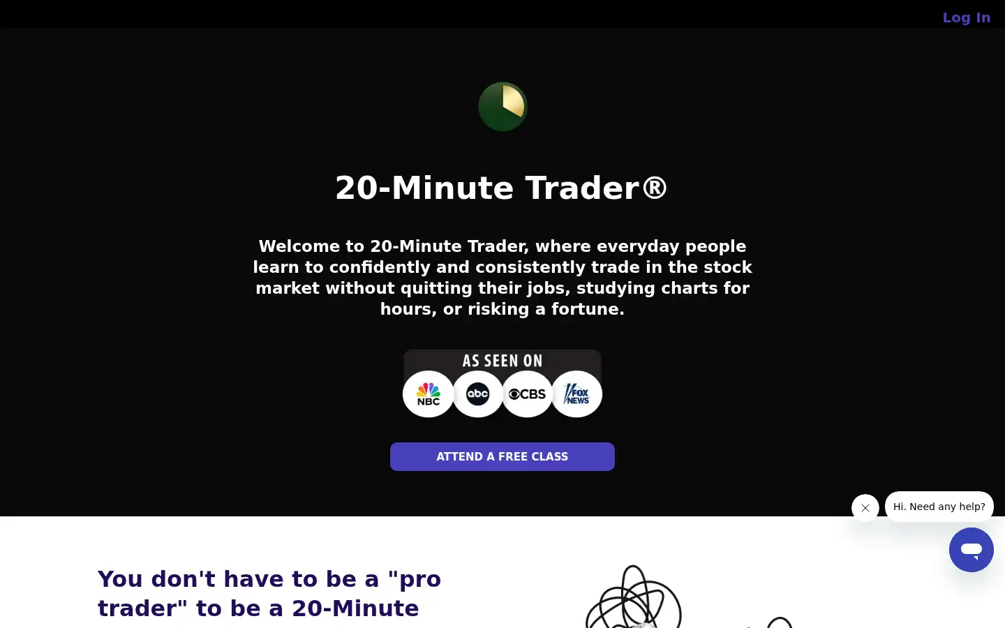 Screenshot of 20mintrader.com