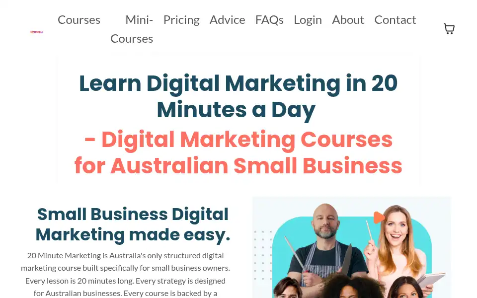 Screenshot of 20minutemarketing.com.au