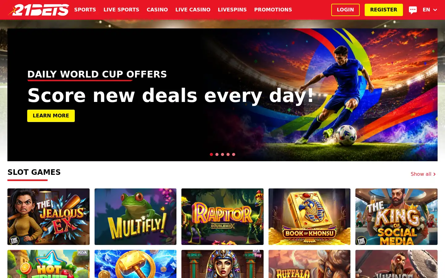 Screenshot of 21bets.io
