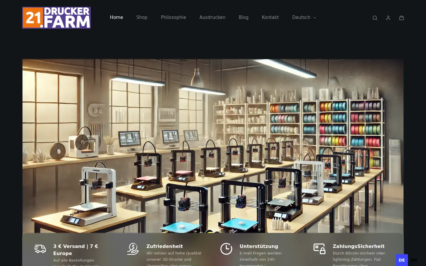 Screenshot of 21drucker.farm