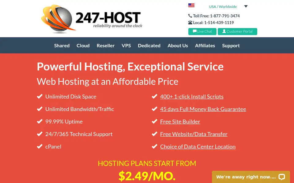 Screenshot of 247-host.com