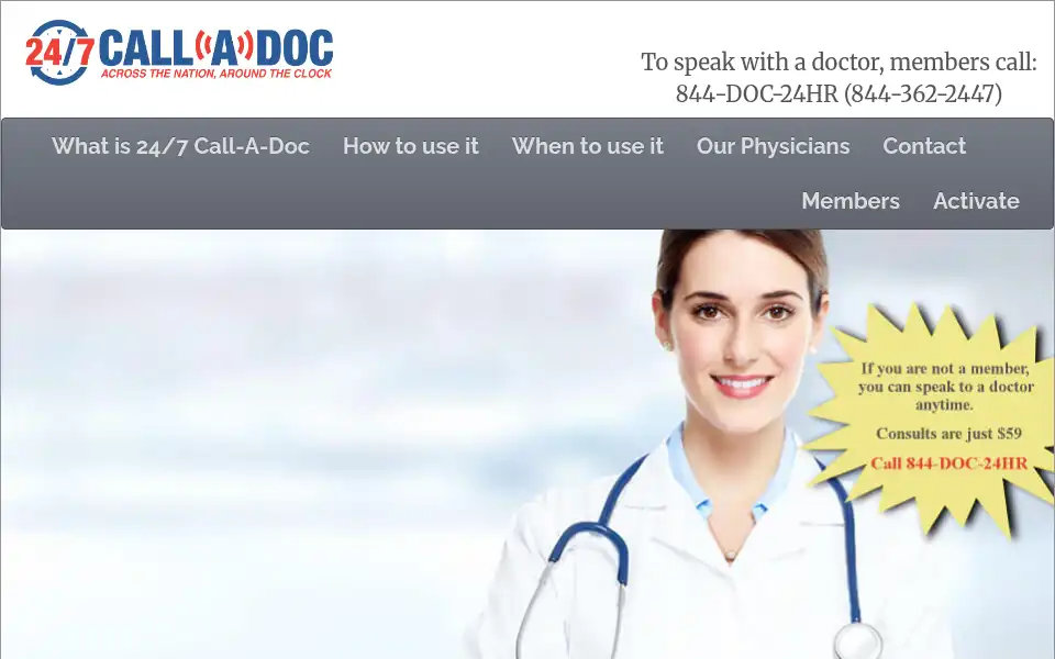 Screenshot of 247calladoc.com