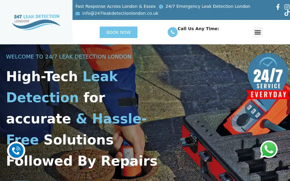Screenshot of 247leakdetectionlondon.co.uk