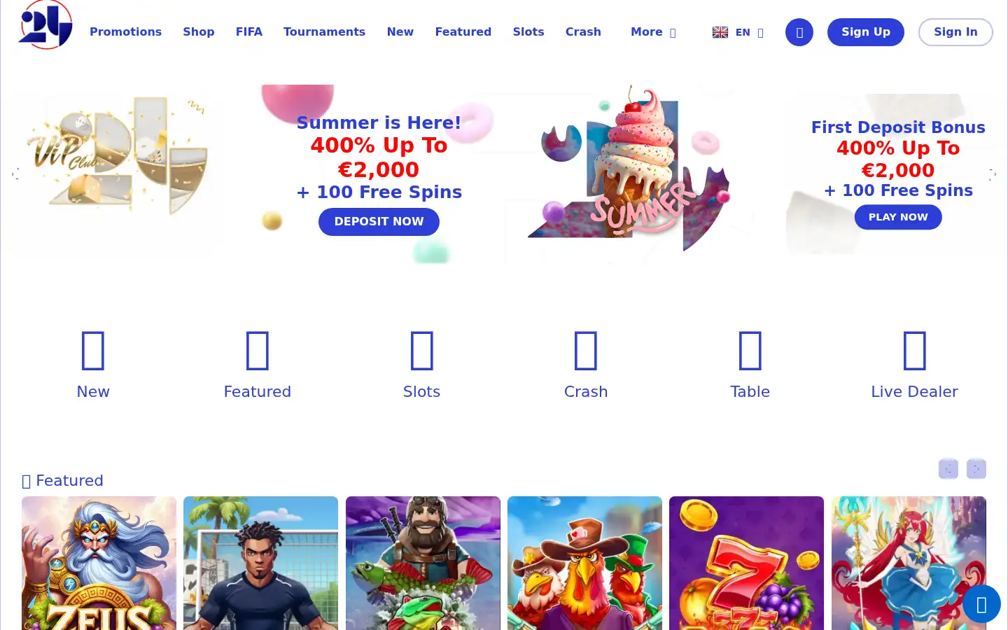 Screenshot of 24casino.bet
