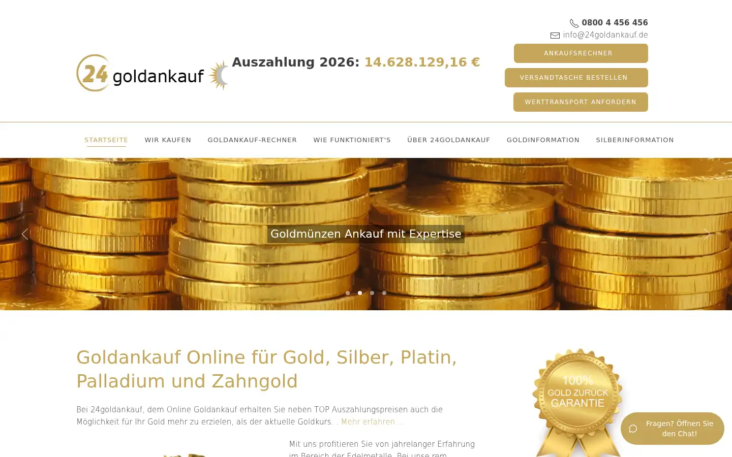 Screenshot of 24goldankauf.de