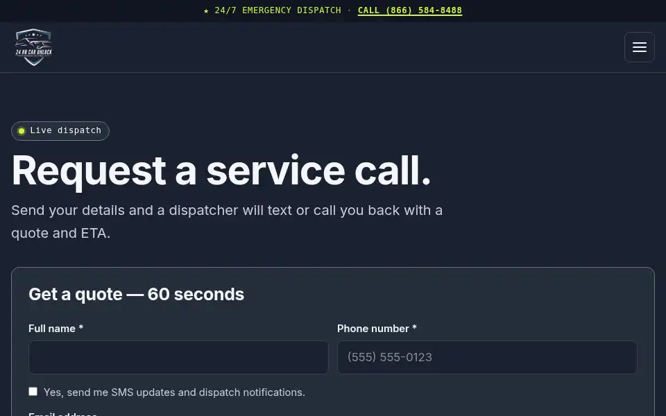 Screenshot of 24hrcarunlocking.com