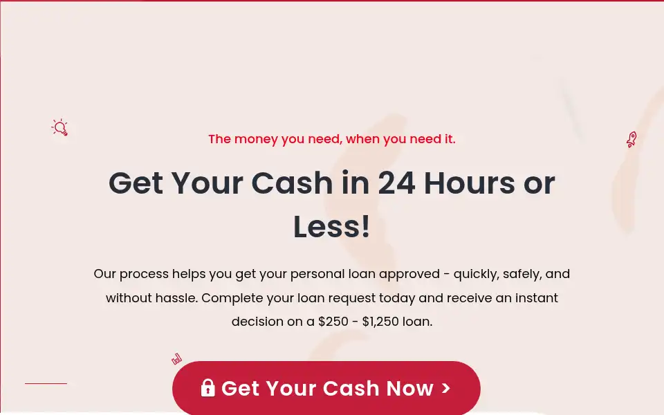 Screenshot of 24hrcash.ca