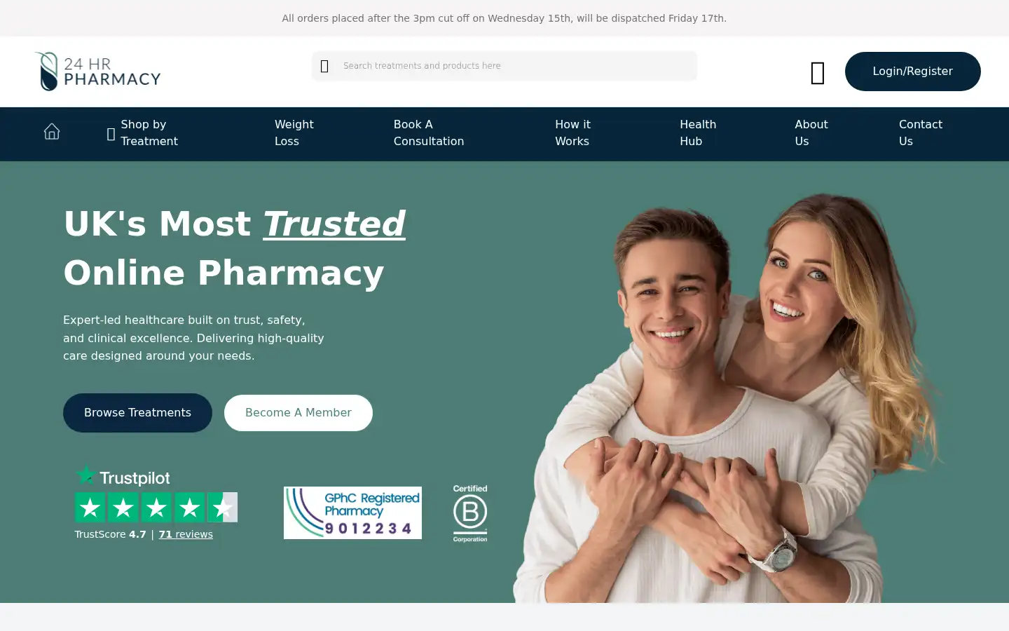 Screenshot of 24hrpharmacy.co.uk
