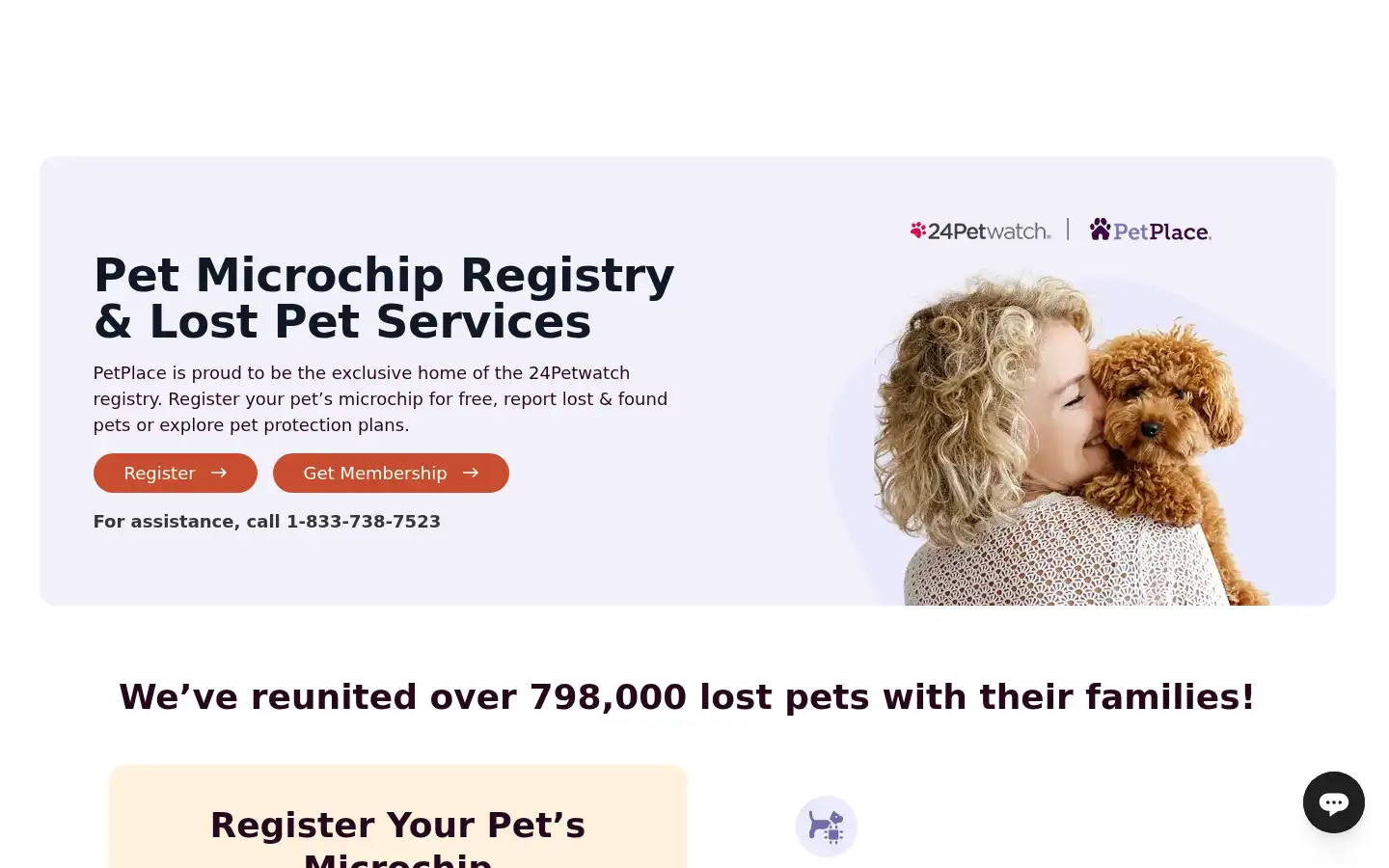 Screenshot of 24petwatch.com