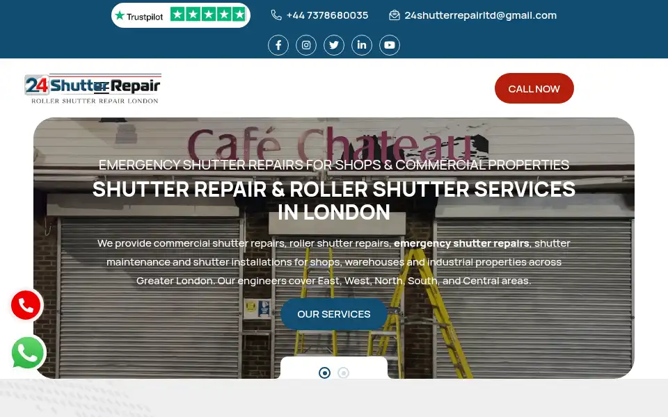 Screenshot of 24shutterrepair.co.uk
