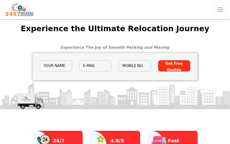 Screenshot of 24x7packers.com