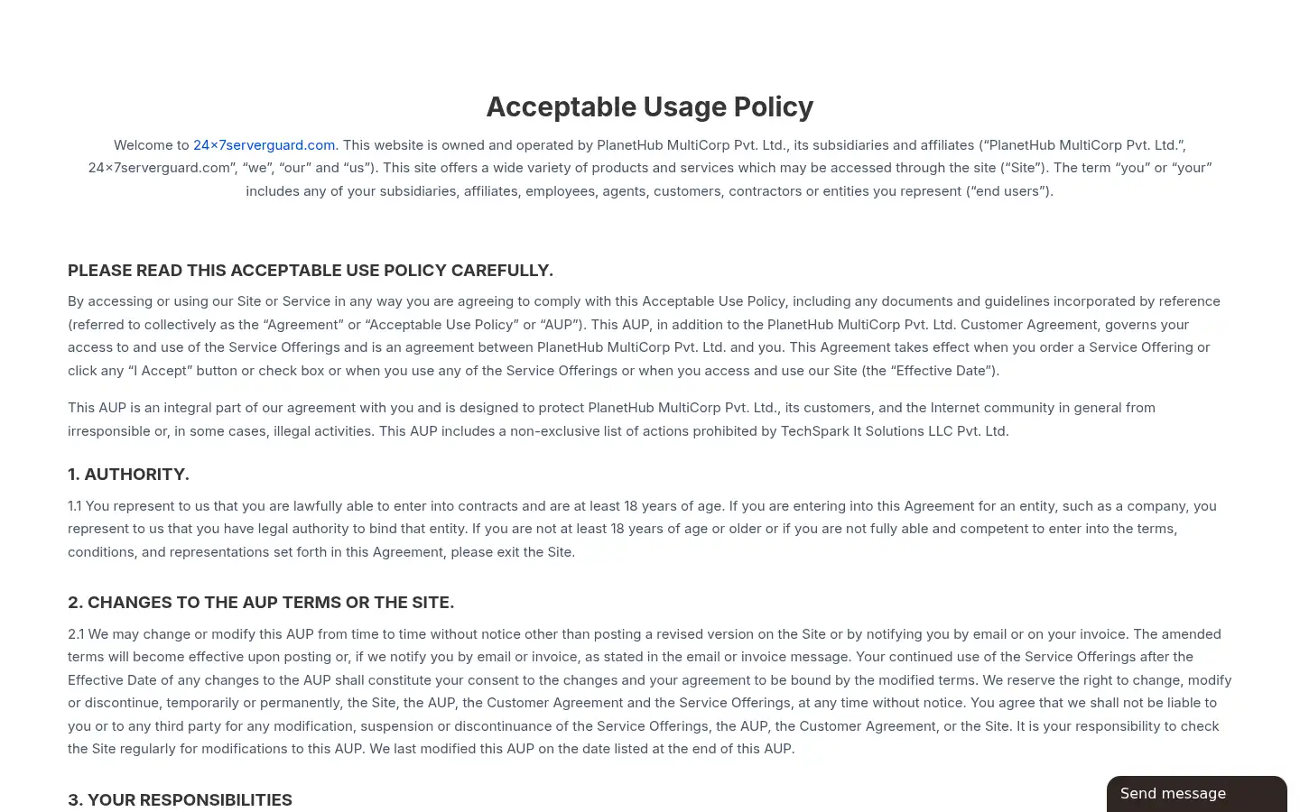 Screenshot of 24x7serverguard.com