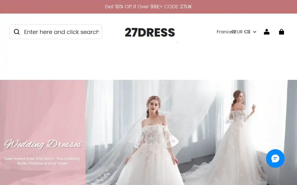 Screenshot of 27dress.co.uk