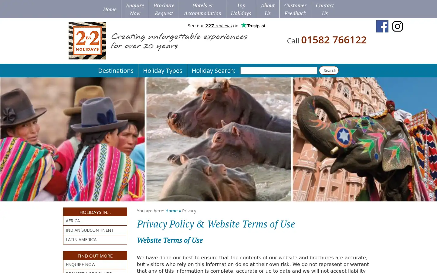Screenshot of 2by2holidays.co.uk