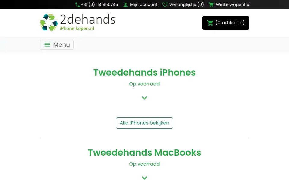 Screenshot of 2dehands-iphone-kopen.nl