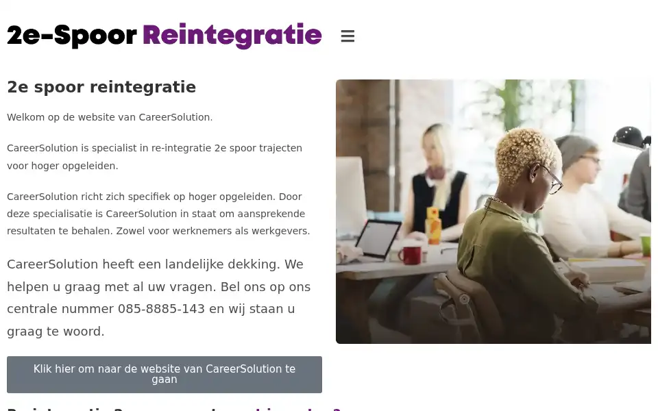 Screenshot of 2e-spoor-reintegratie.nl
