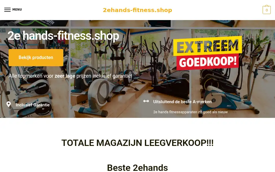 Screenshot of 2ehands-fitness.shop