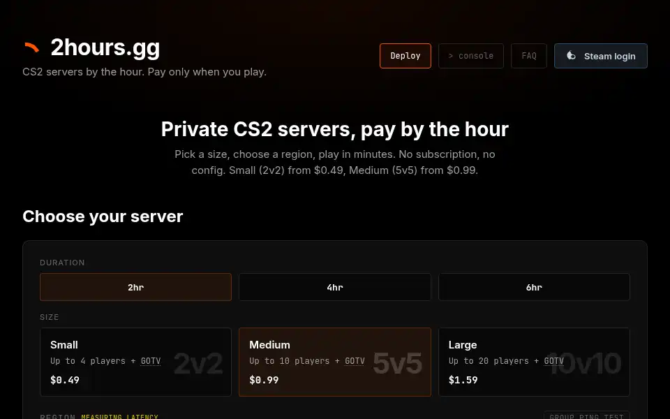 Screenshot of 2hours.gg