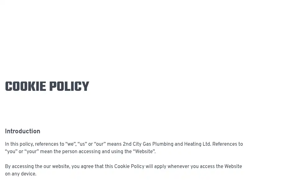 Screenshot of 2ndcitygasplumbingandheating.co.uk