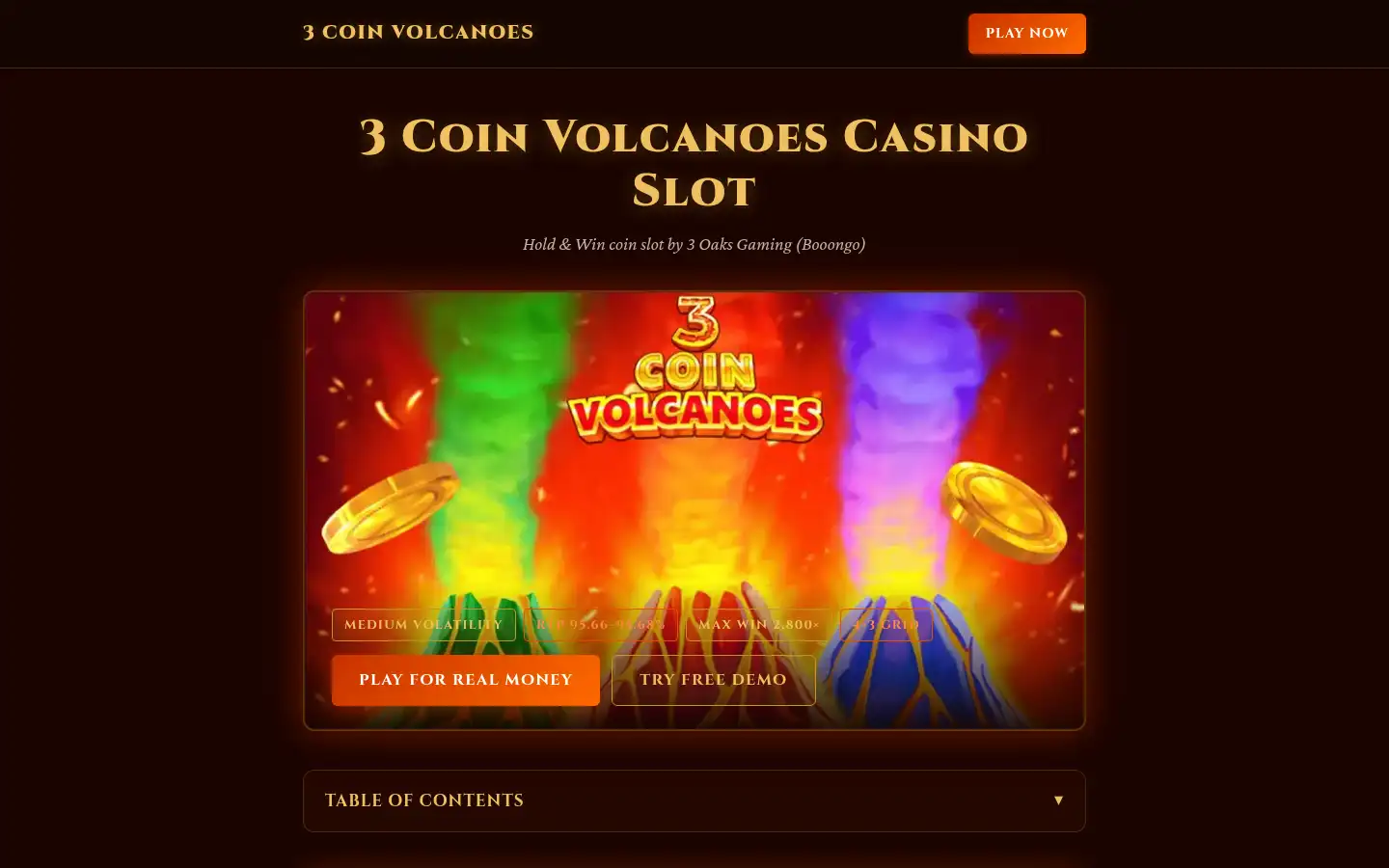 Screenshot of 3-coin-volcanoes.com