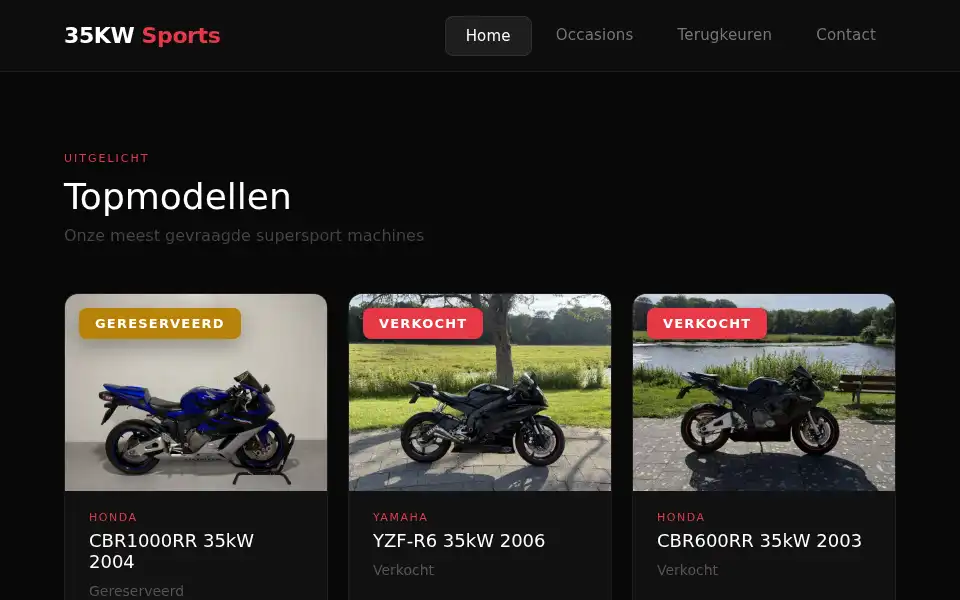 Screenshot of 35kwsports.nl