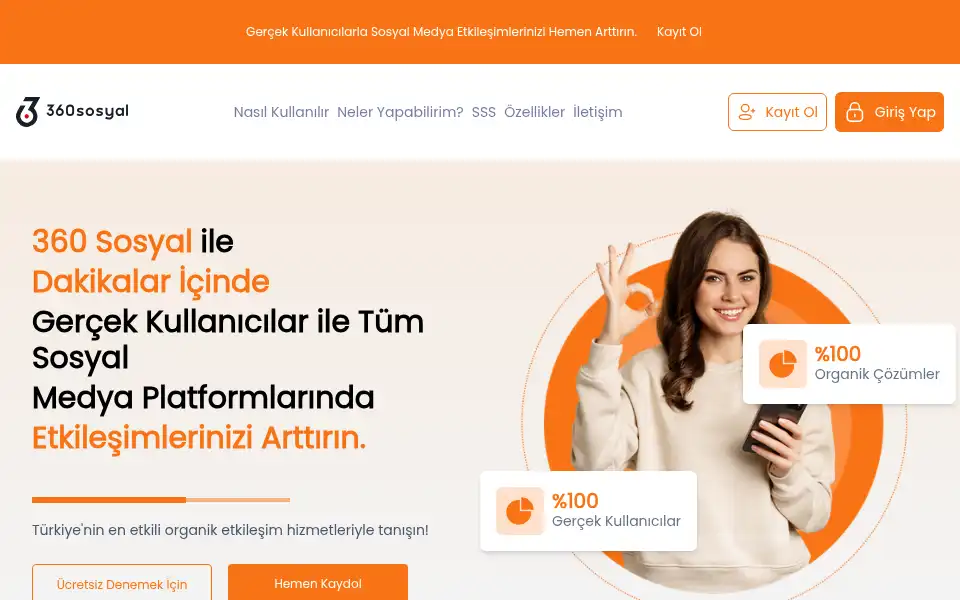 Screenshot of 360sosyal.com