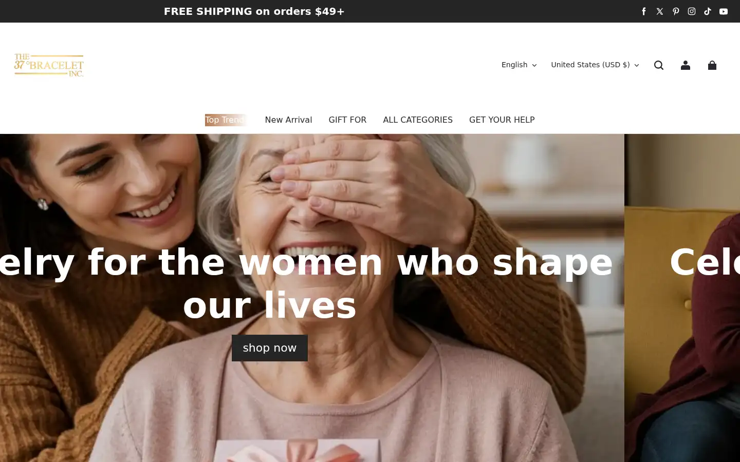 Screenshot of 37bracelet.com