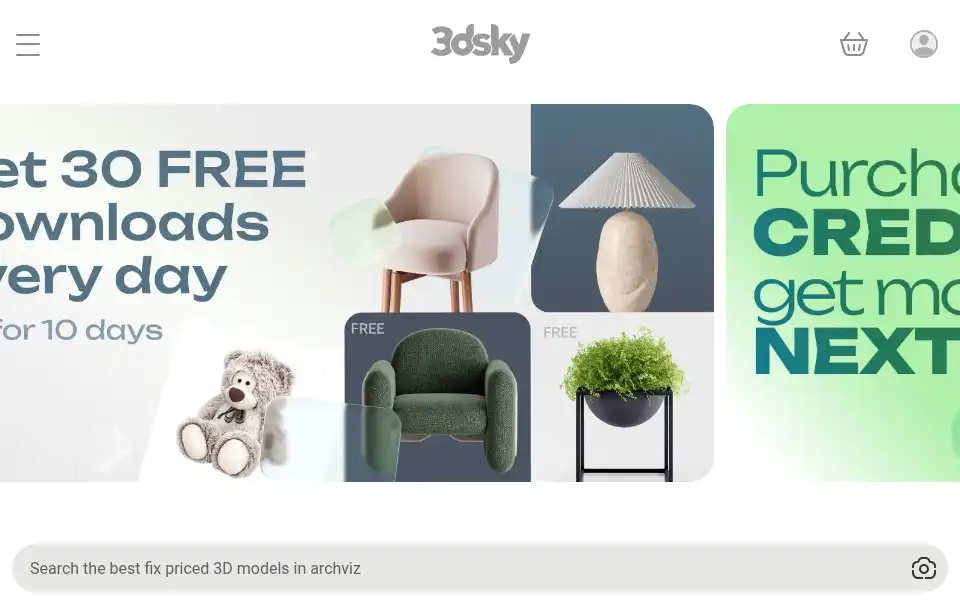 Screenshot of 3dsky.org