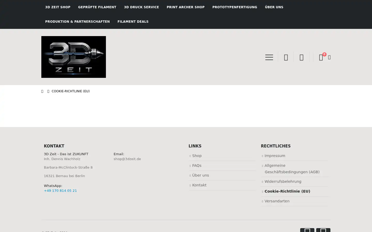 Screenshot of 3dzeit.de