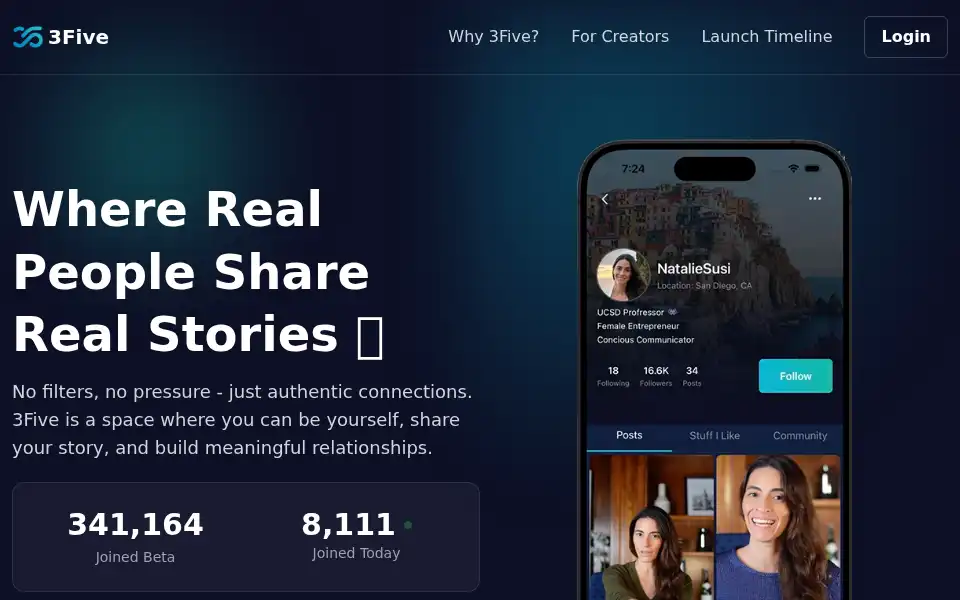 Screenshot of 3five.app