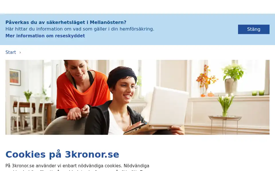 Screenshot of 3kronor.se