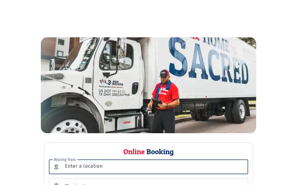 Screenshot of 3menmovers.com