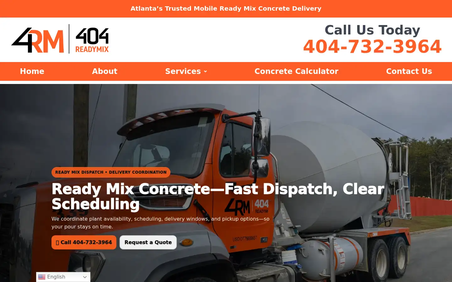 Screenshot of 404readymix.com