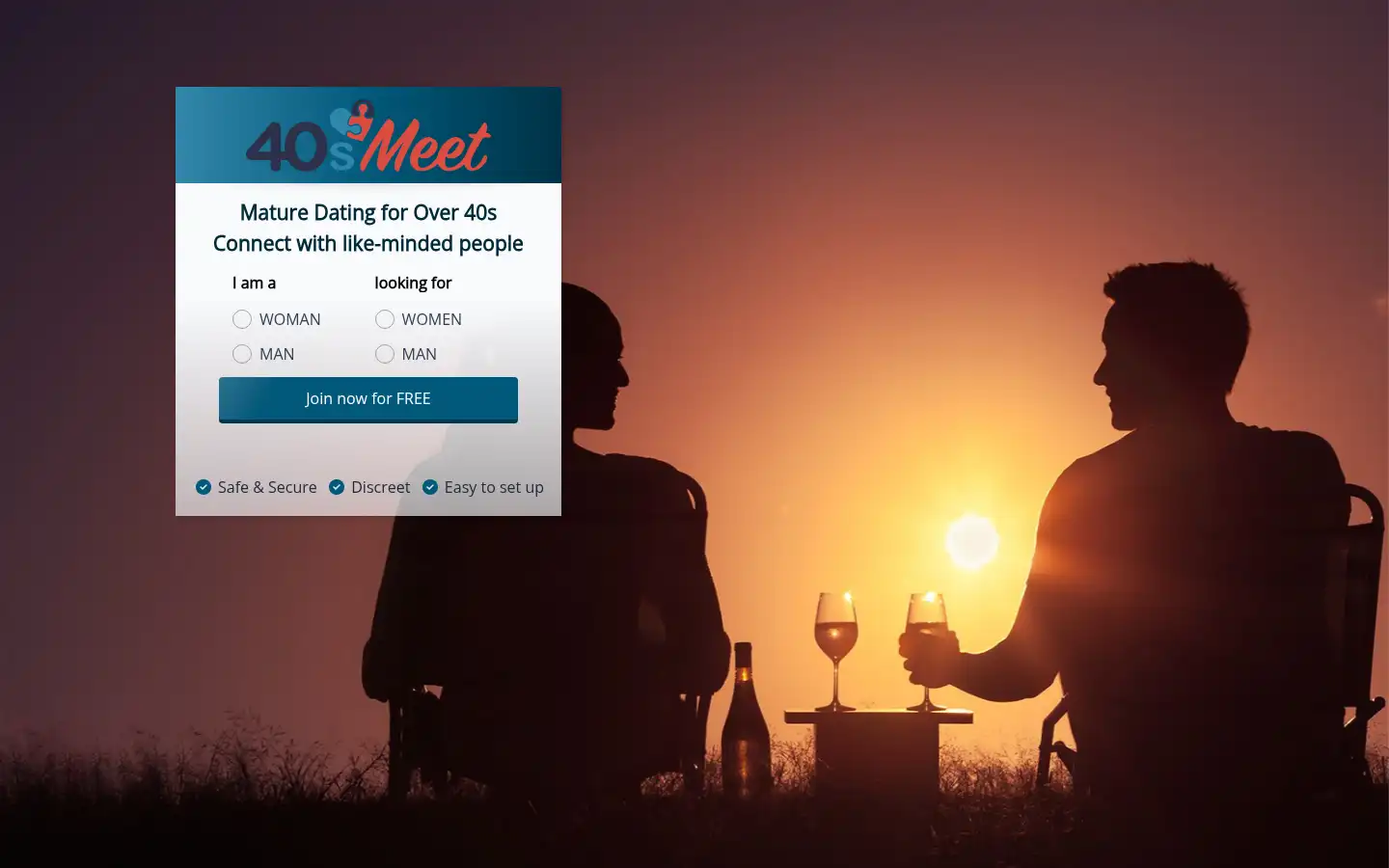 Screenshot of 40smeet.co.uk