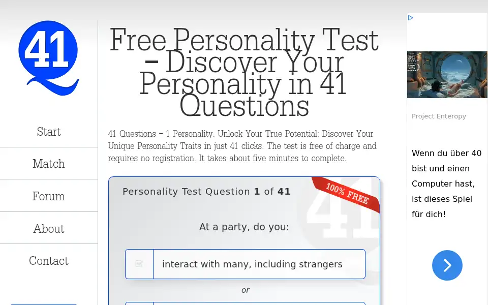 Screenshot of 41q.com