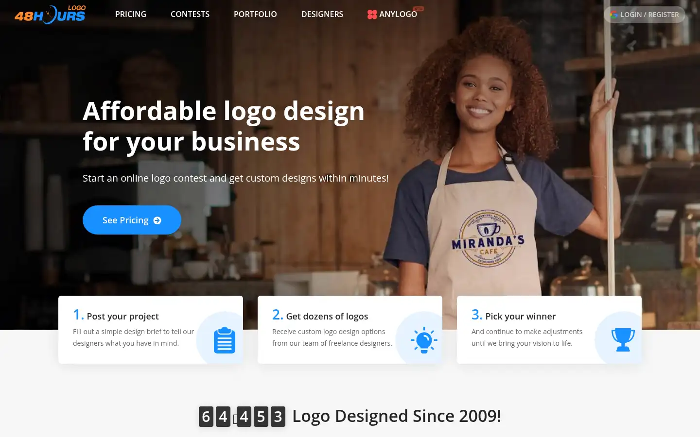 Screenshot of 48hourslogo.com