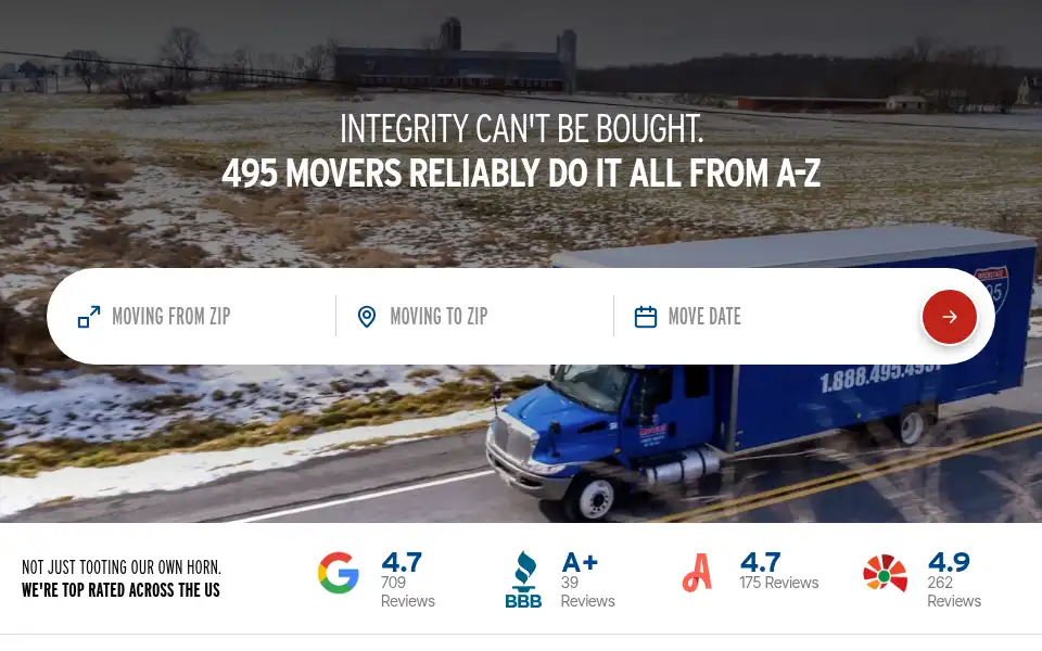 Screenshot of 495movers.com