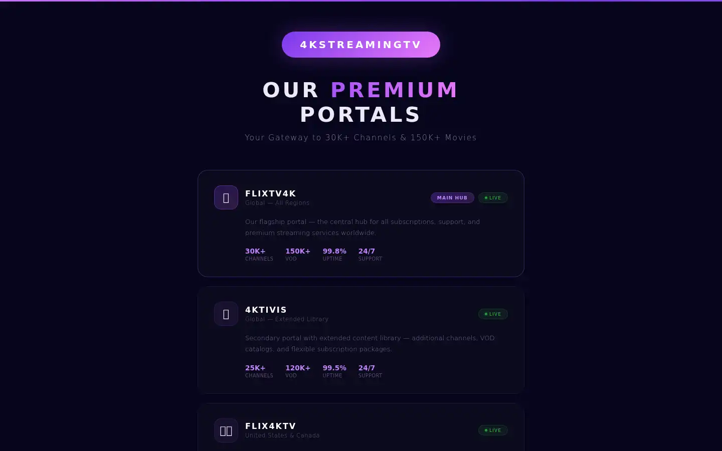 Screenshot of 4kstreamingtivi.com