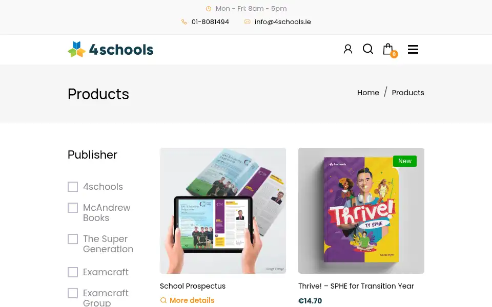 Screenshot of 4schools.examcraftgroup.ie