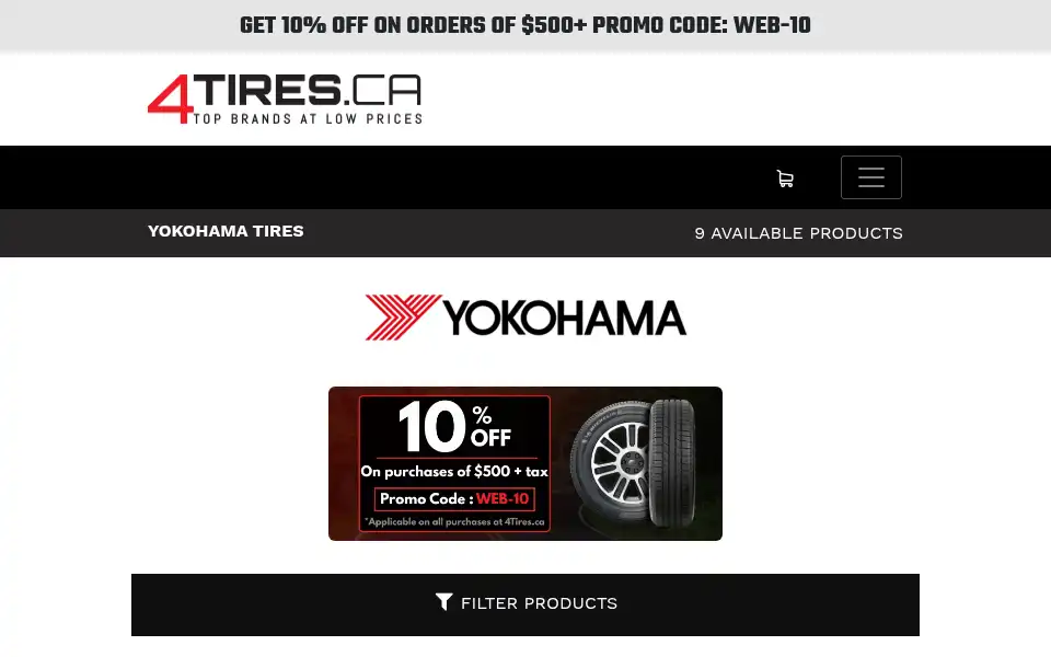 Screenshot of 4tires.ca