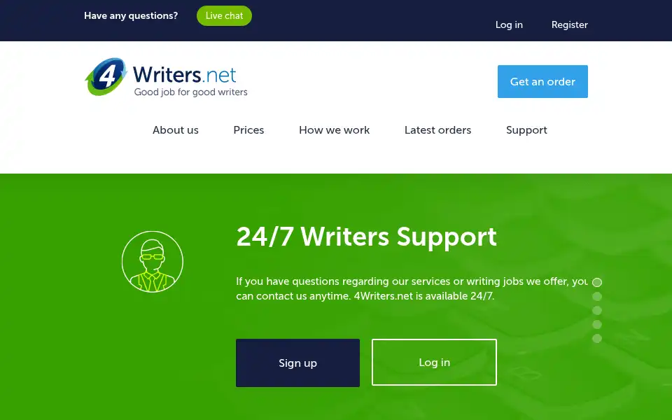 Screenshot of 4writers.net