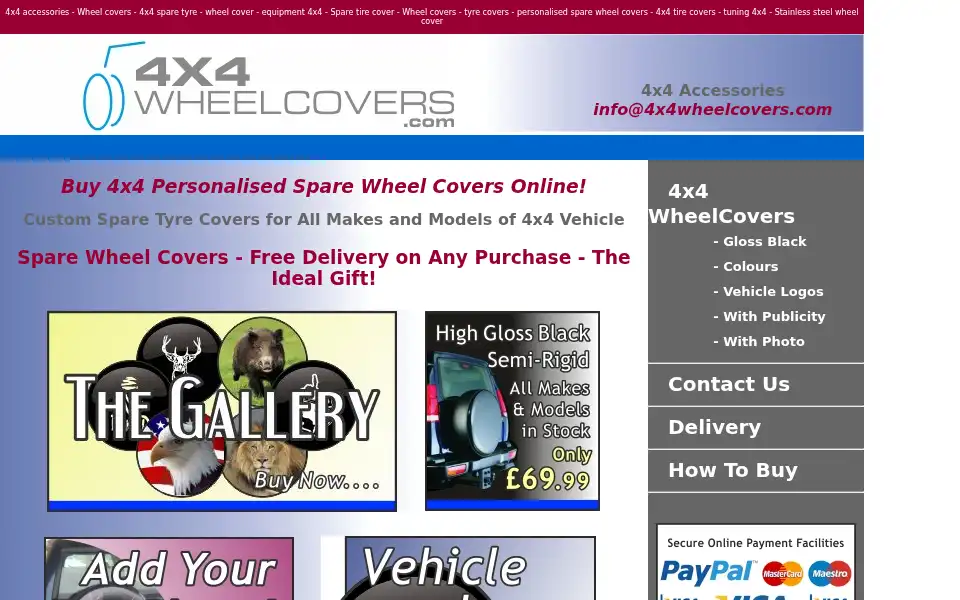 Screenshot of 4x4wheelcovers.com