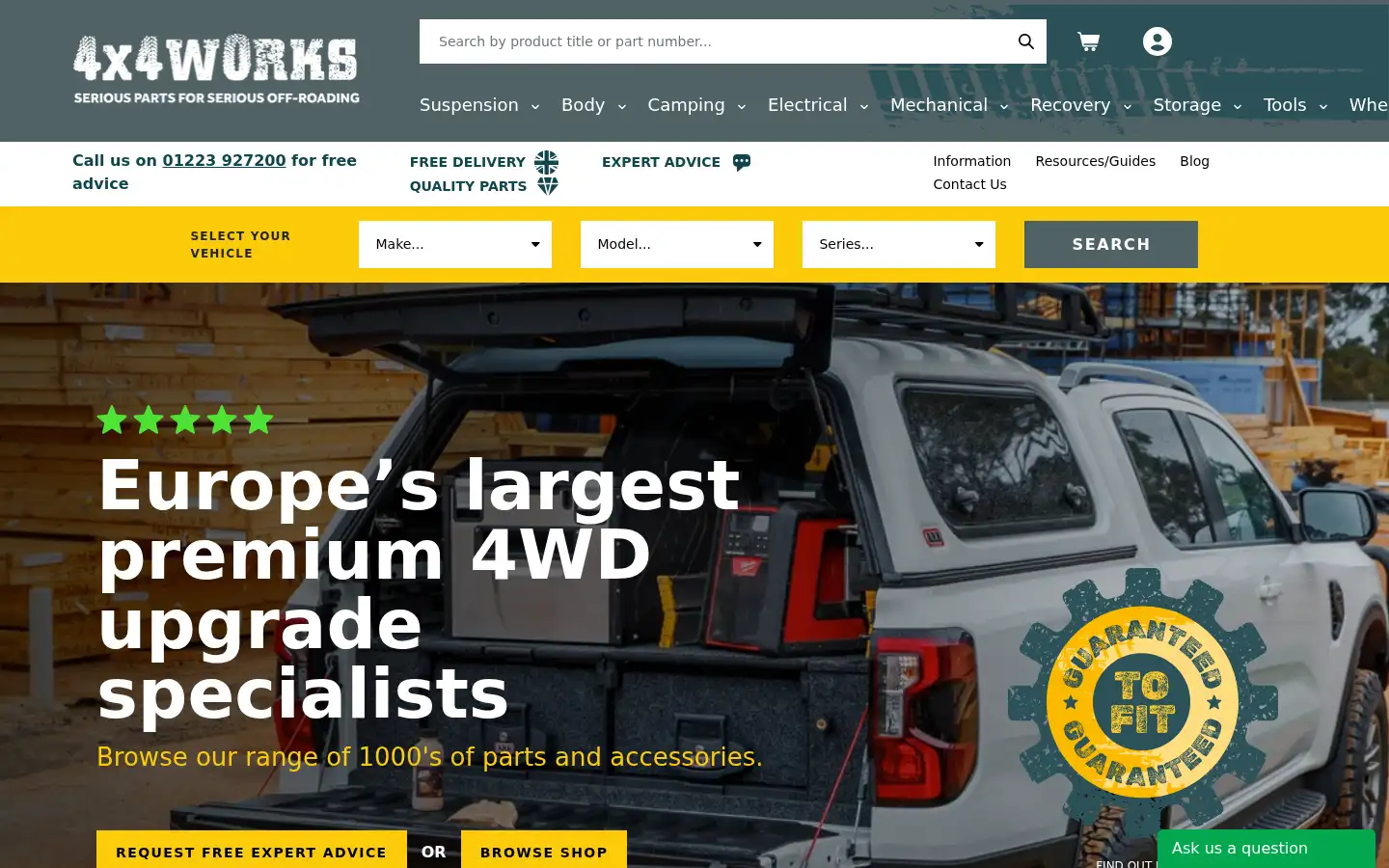 Screenshot of 4x4works.co.uk