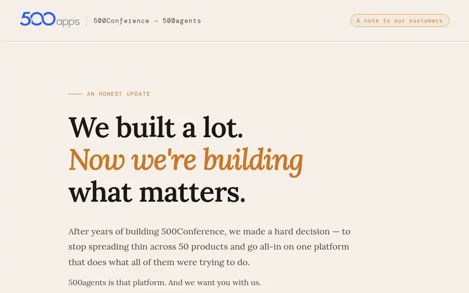 Screenshot of 500conference.com
